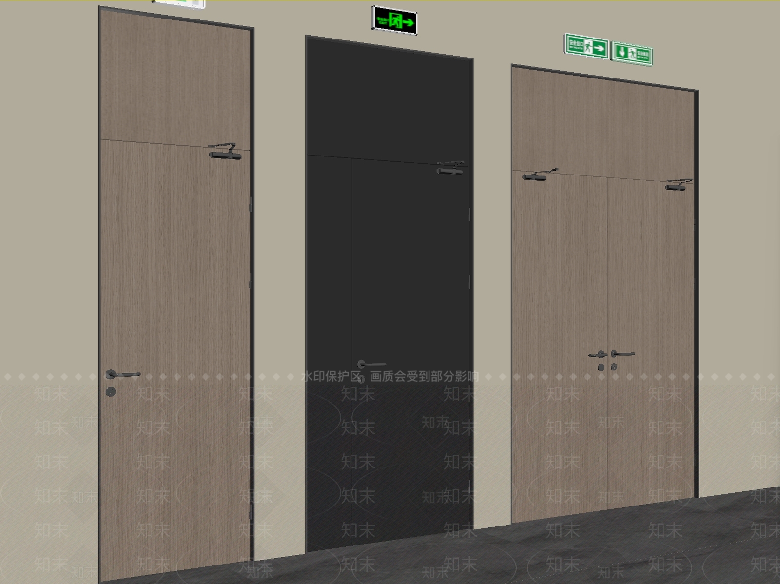 现代简约门组合3D模型下载【ID:1234163017】