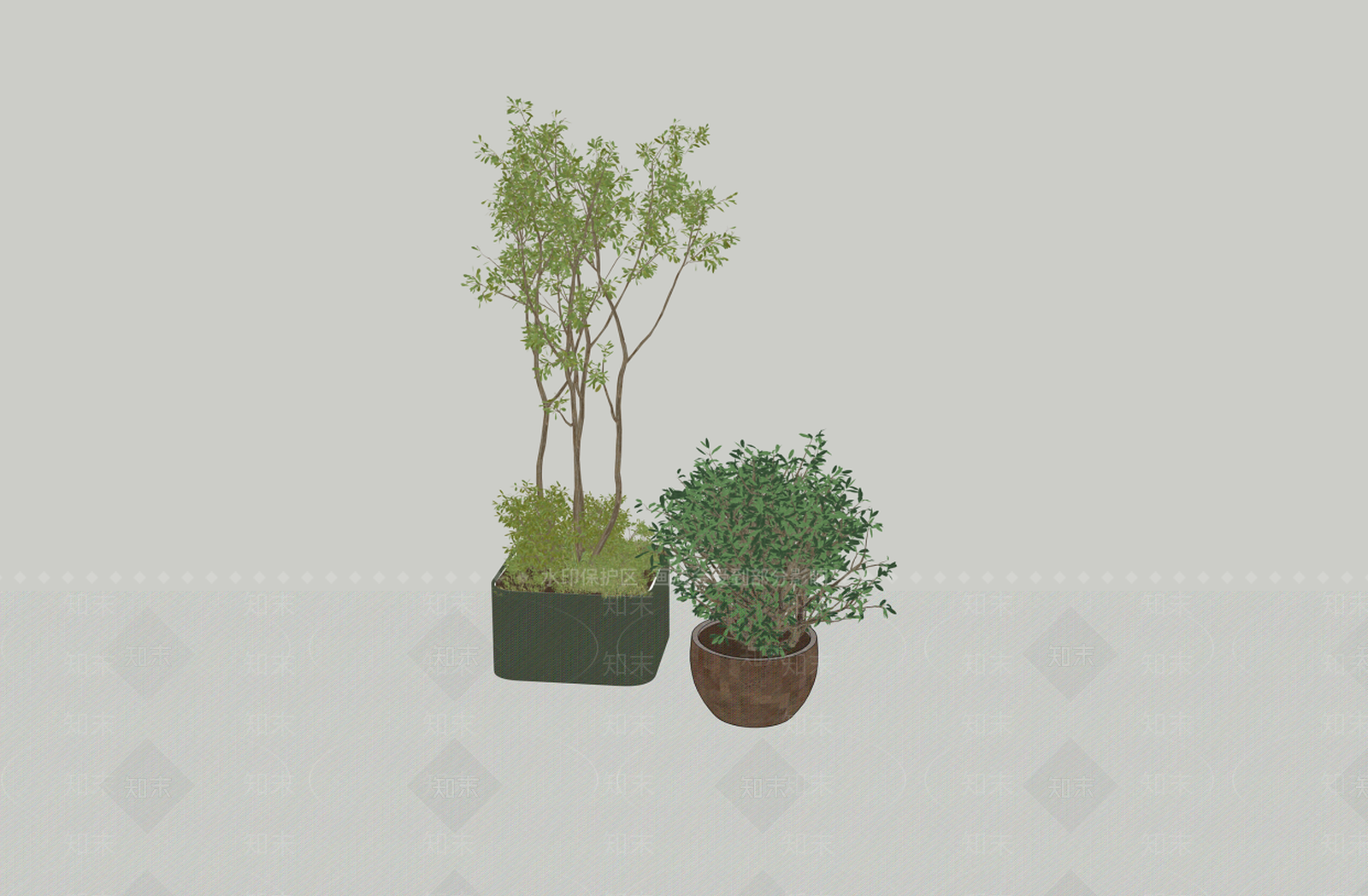 现代盆栽SU模型下载【ID:1234172728】