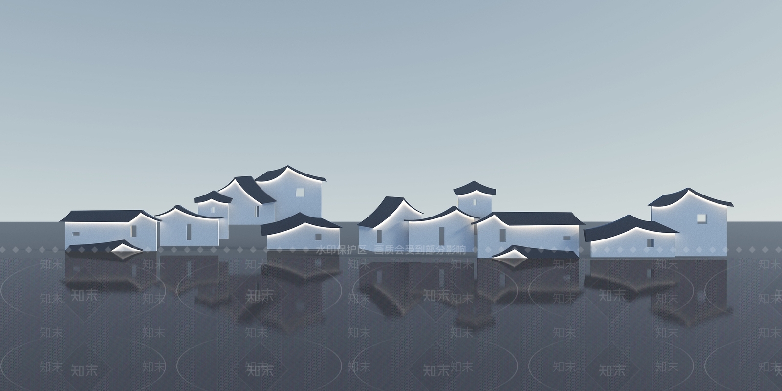 新中式景墙3D模型下载【ID:1234173490】