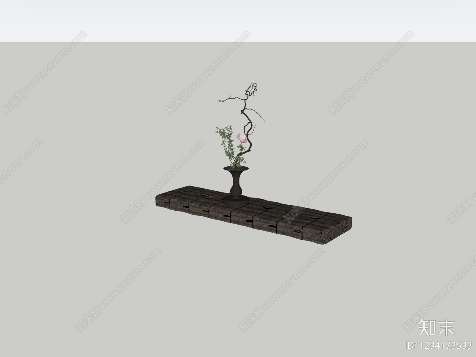 侘寂花艺SU模型下载【ID:1234173533】