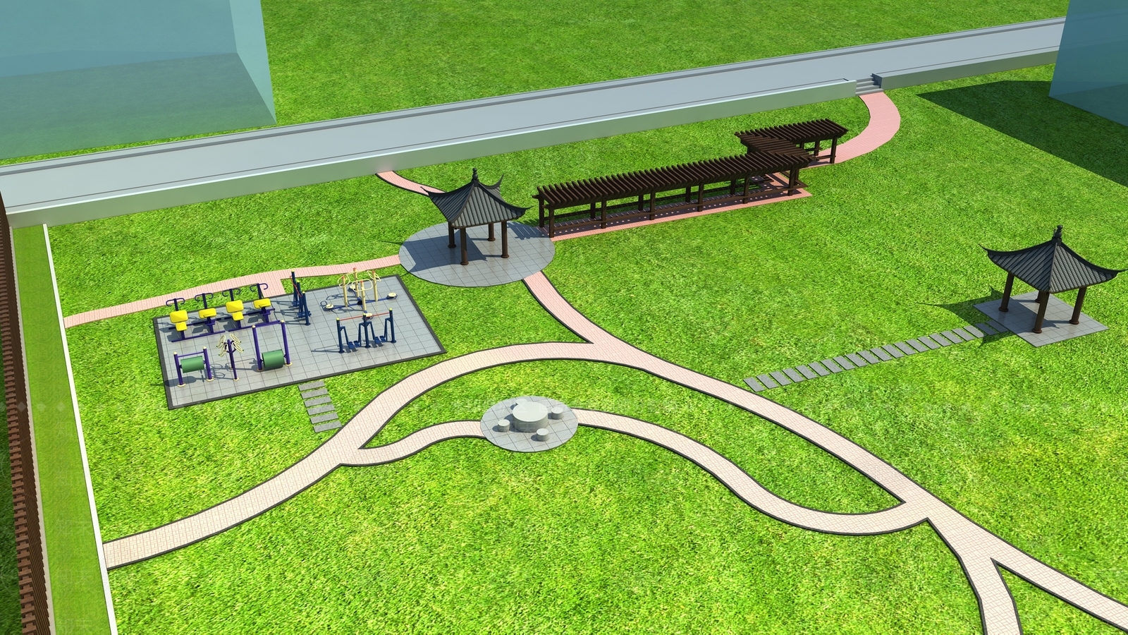 新中式景观休憩花园3D模型下载【ID:1234173965】