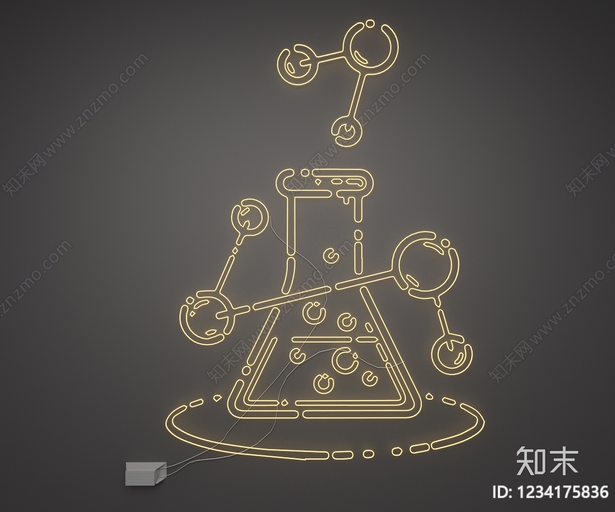 赛博朋克风霓虹灯SU模型下载【ID:1234175836】