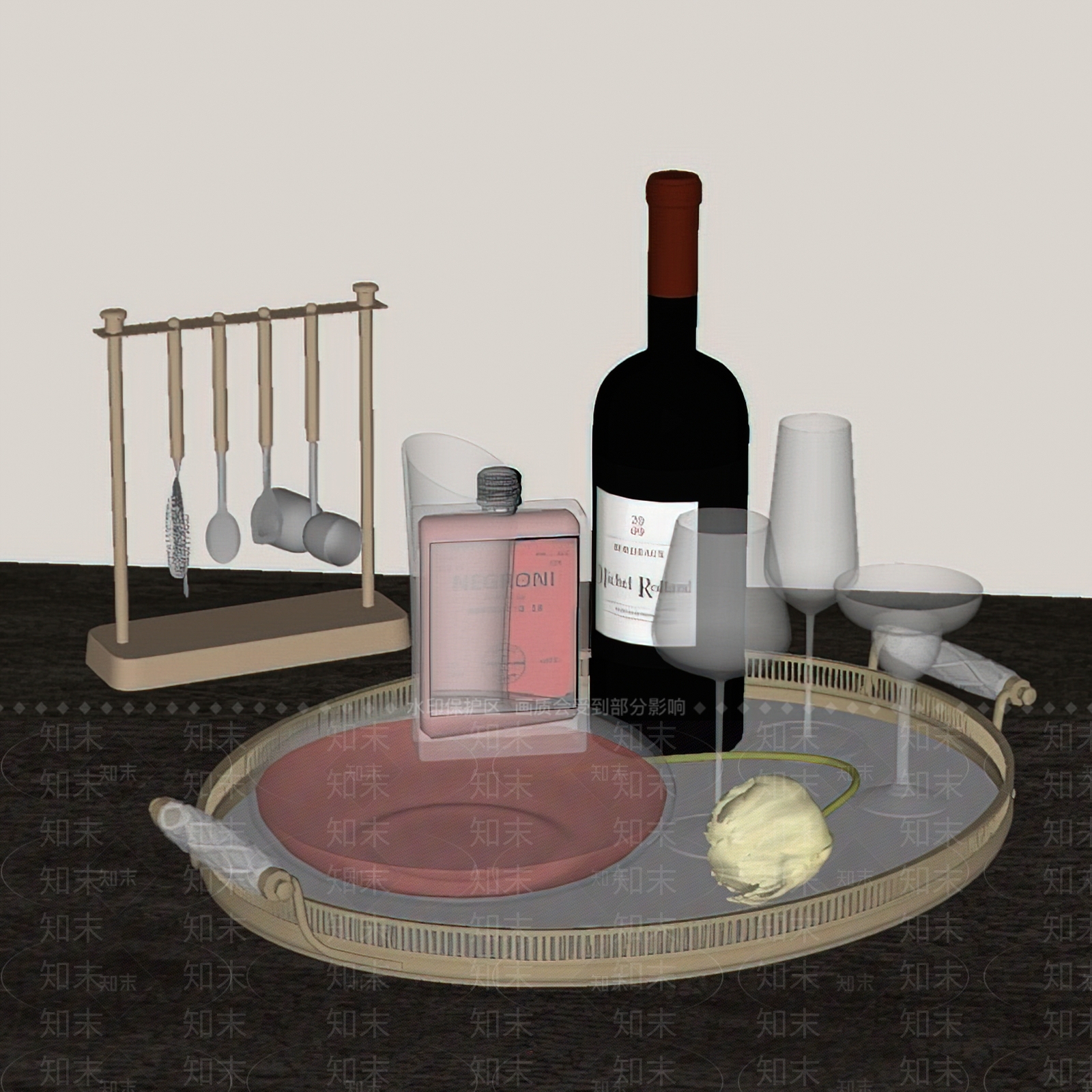 轻奢酒具SU模型下载【ID:1234175997】