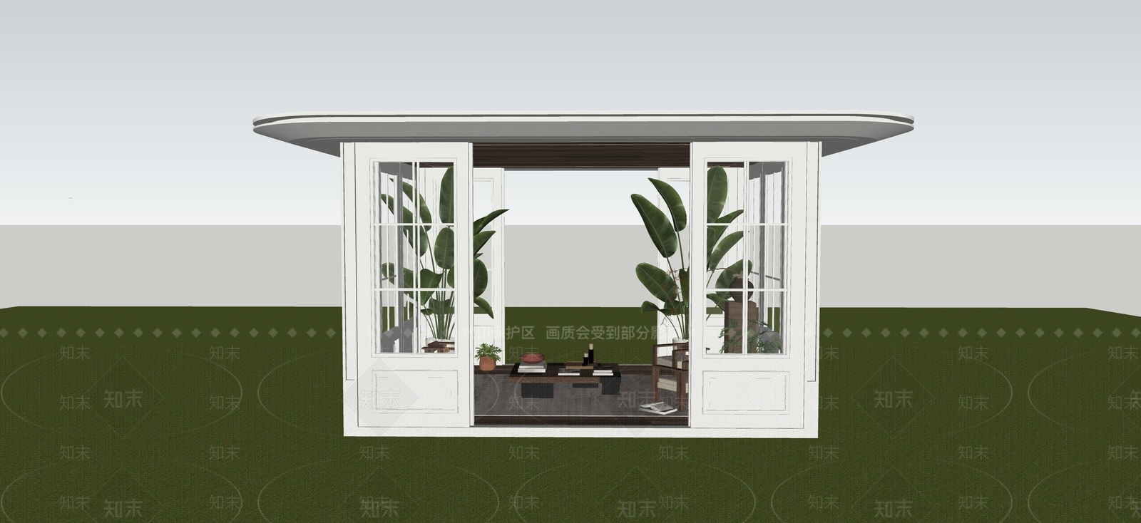 现代简约亭子SU模型下载【ID:1234176163】