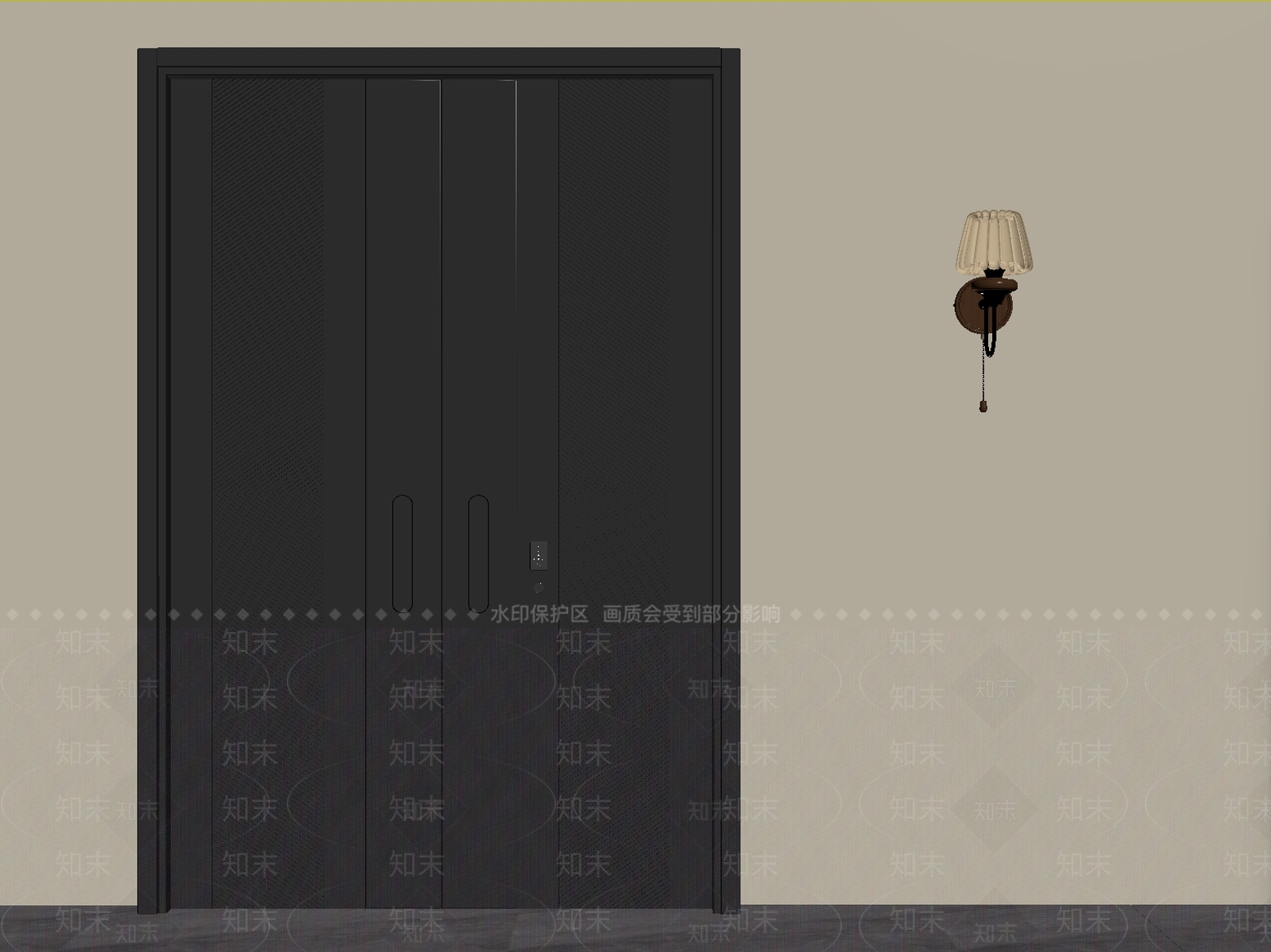 极简双开门3D模型下载【ID:1234176963】