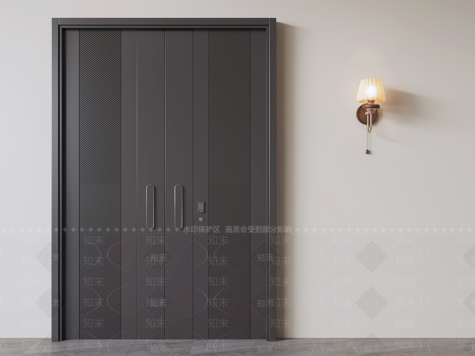 极简双开门3D模型下载【ID:1234176963】