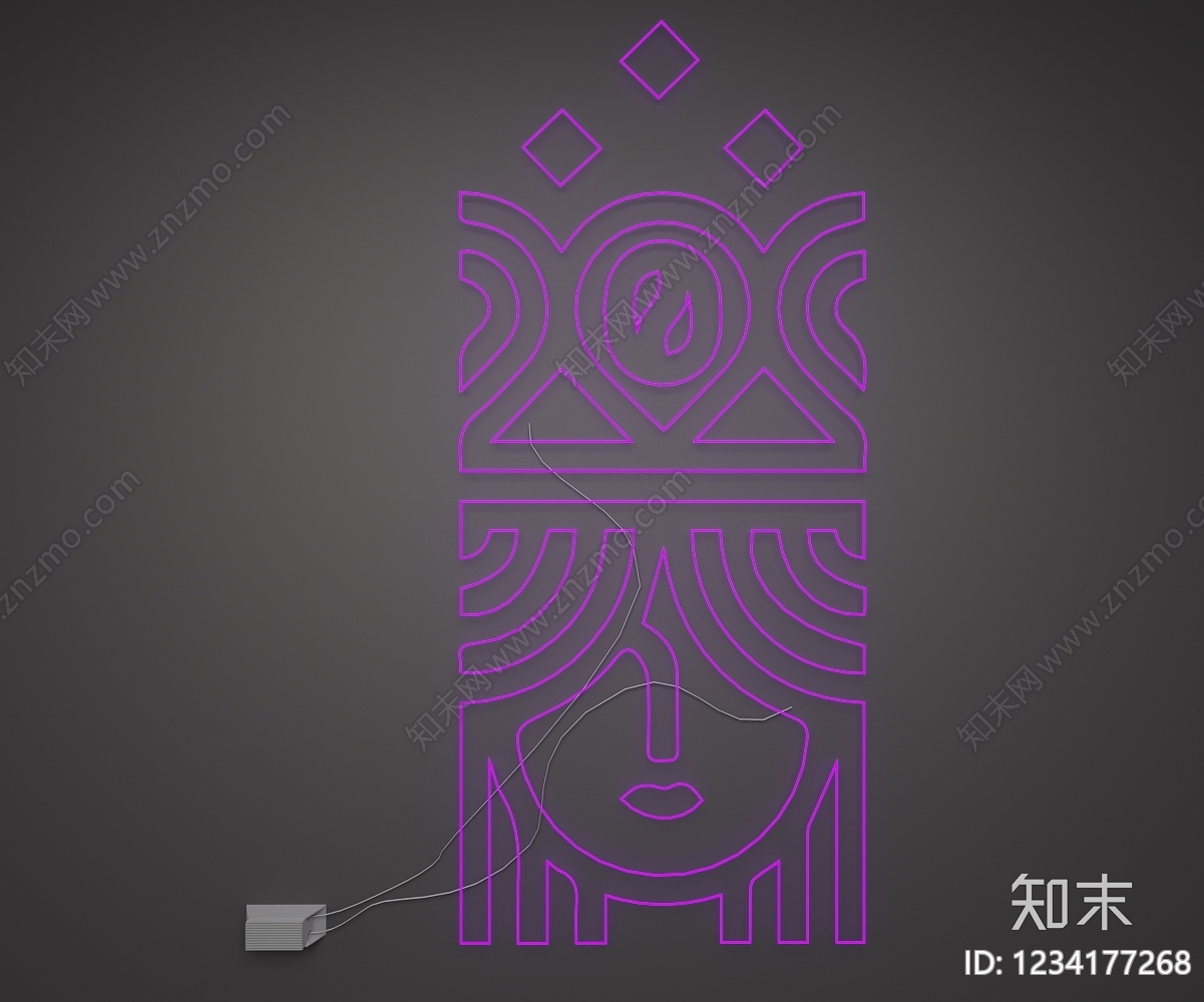 赛博朋克风霓虹灯SU模型下载【ID:1234177268】