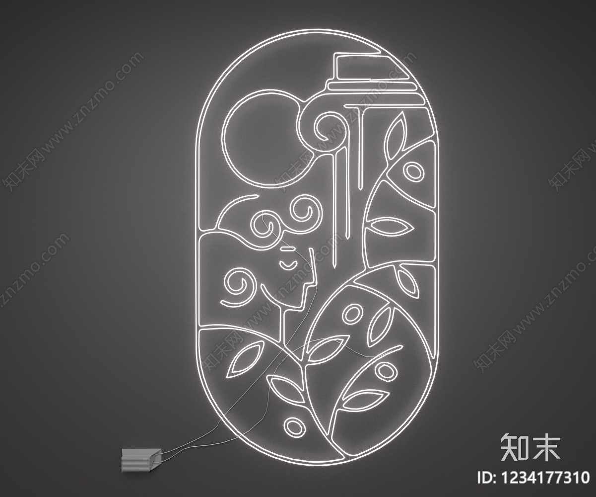 赛博朋克风霓虹灯SU模型下载【ID:1234177310】