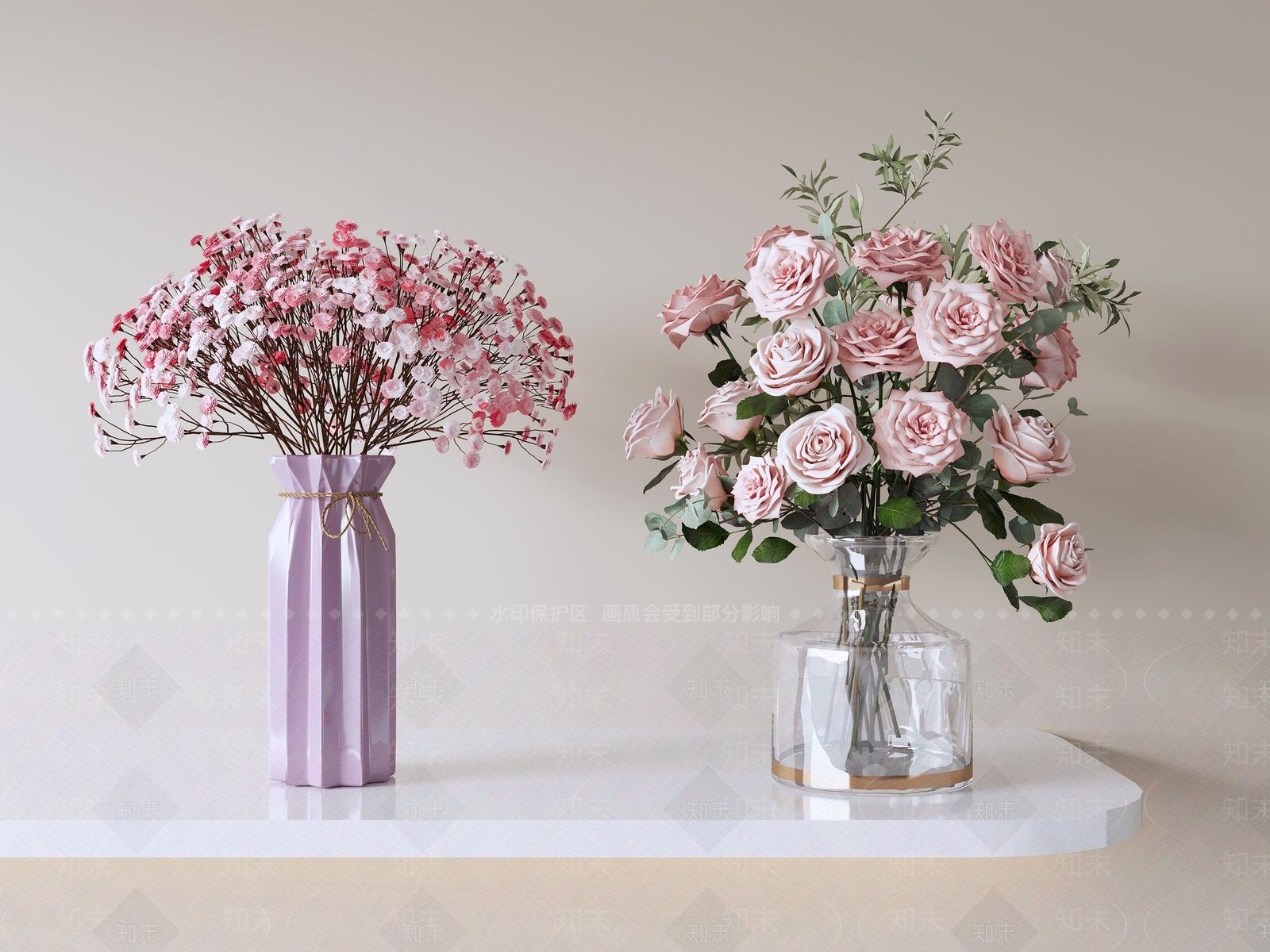 现代简约花艺SU模型下载【ID:1234177207】