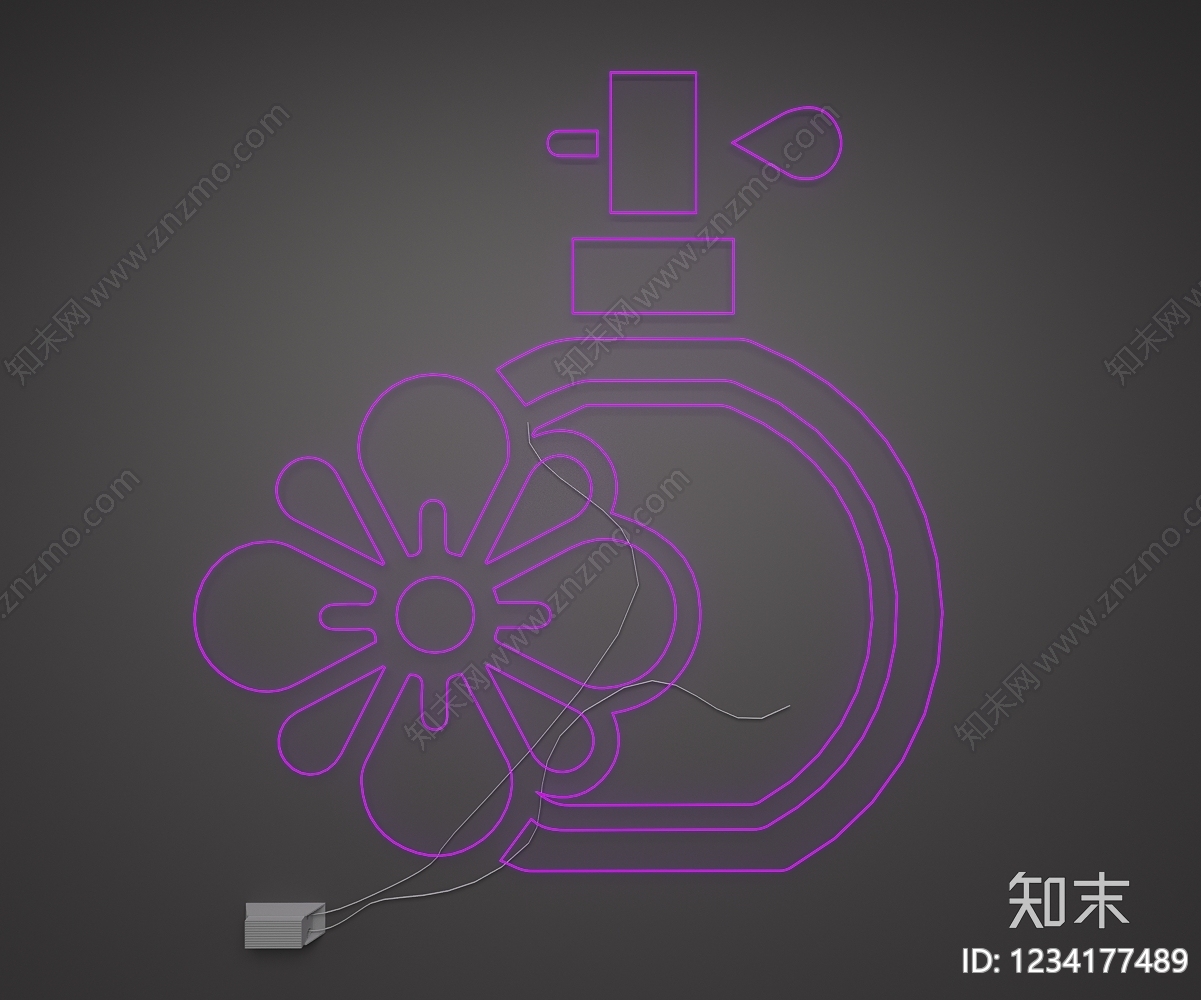 赛博朋克风霓虹灯SU模型下载【ID:1234177489】