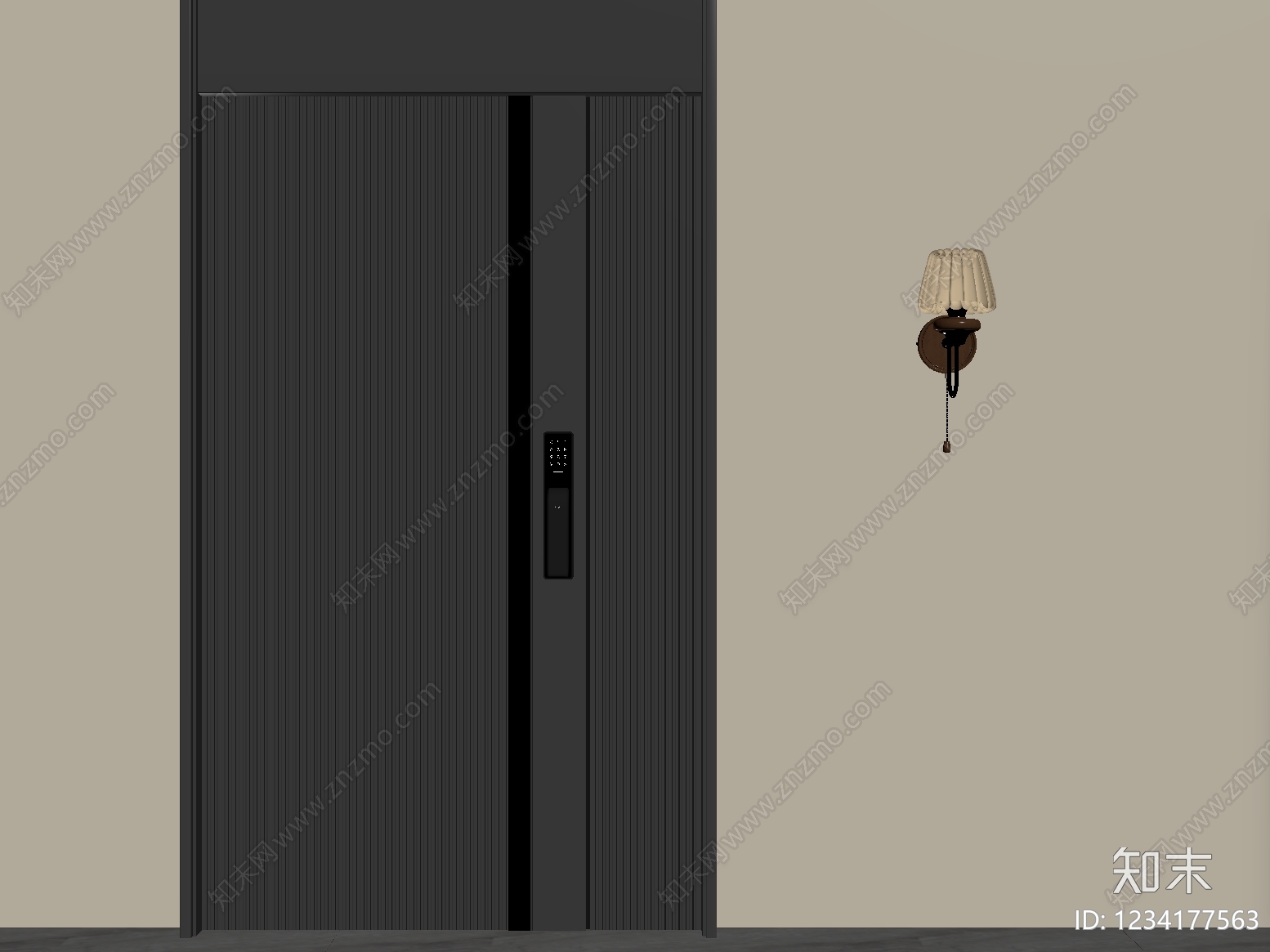 现代简约单开门3D模型下载【ID:1234177563】