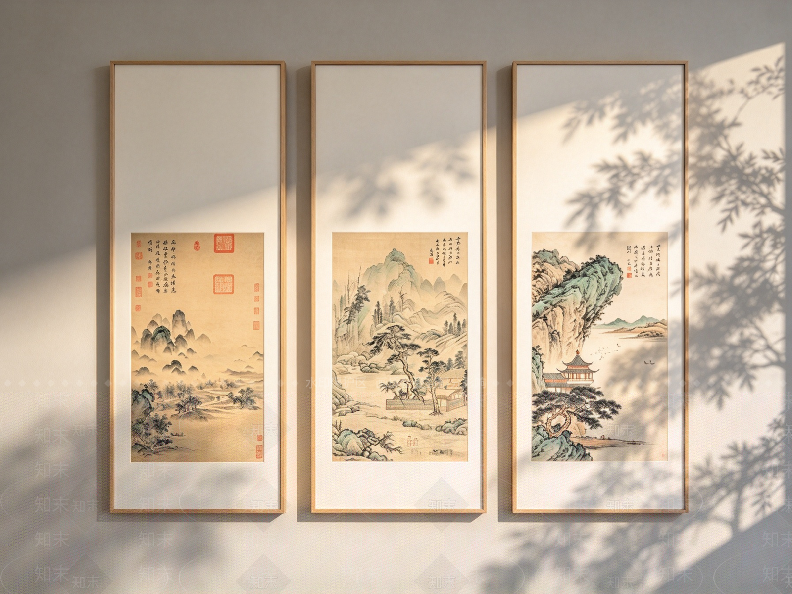 新中式山水画3D模型下载【ID:1234177800】