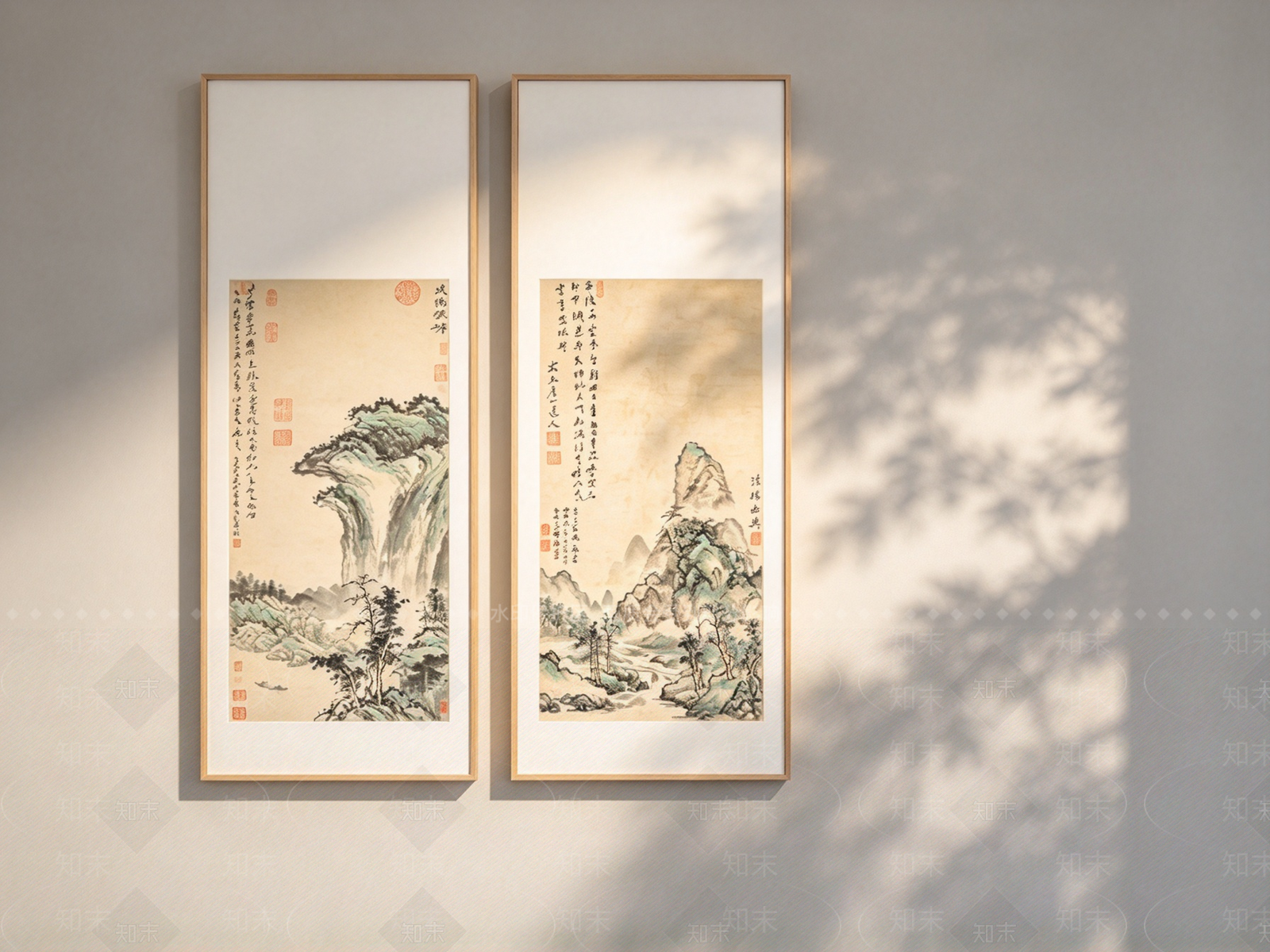 新中式山水画SU模型下载【ID:1234178450】