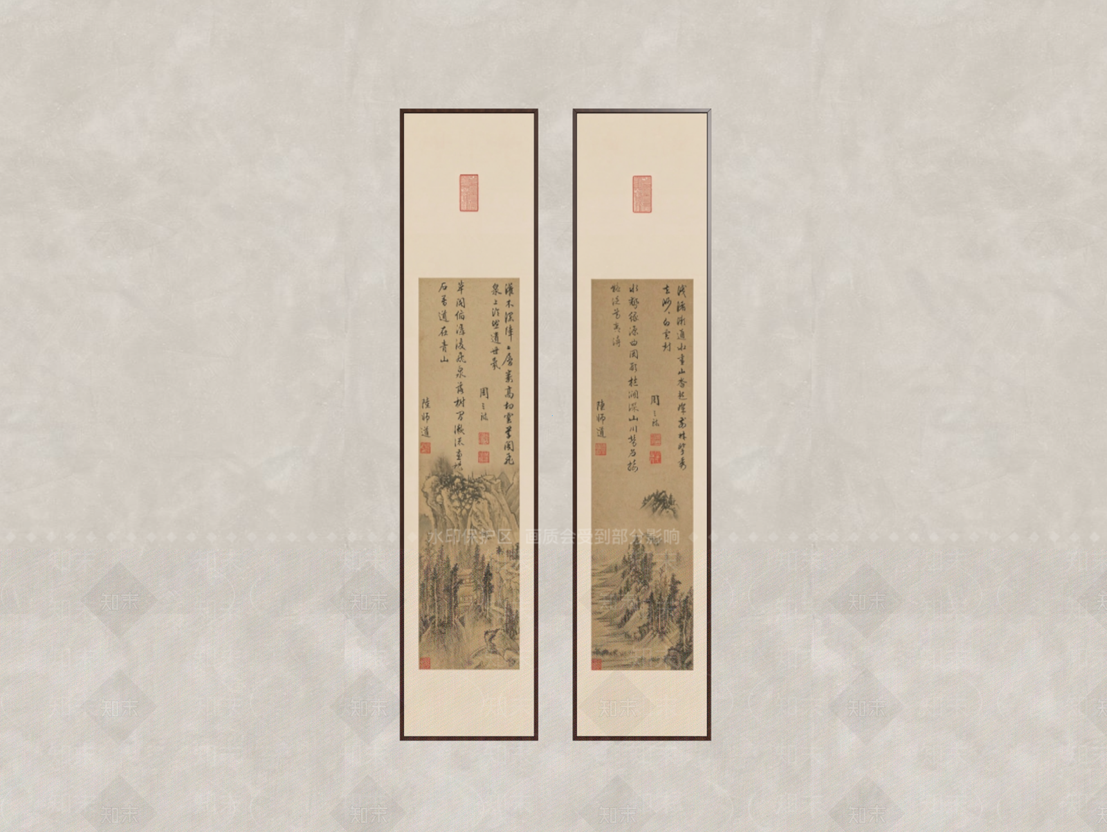 新中式山水画SU模型下载【ID:1234180567】