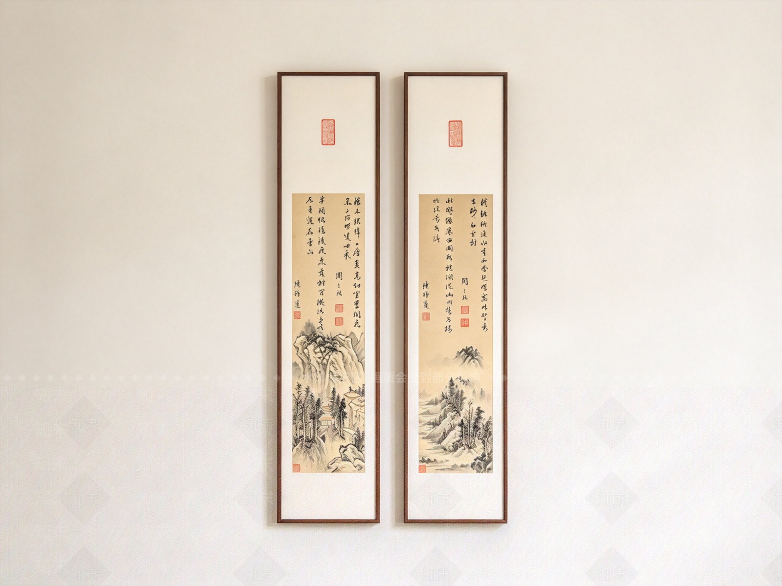 新中式山水画SU模型下载【ID:1234180567】