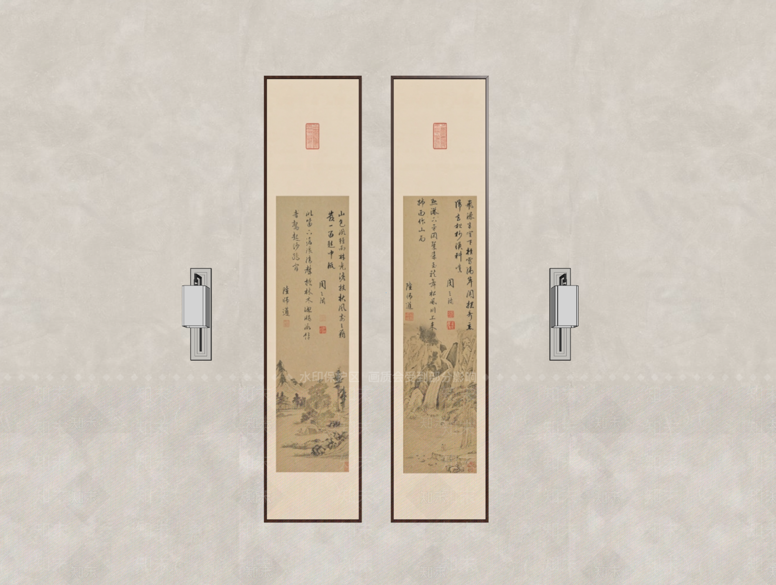 新中式字画SU模型下载【ID:1234180739】
