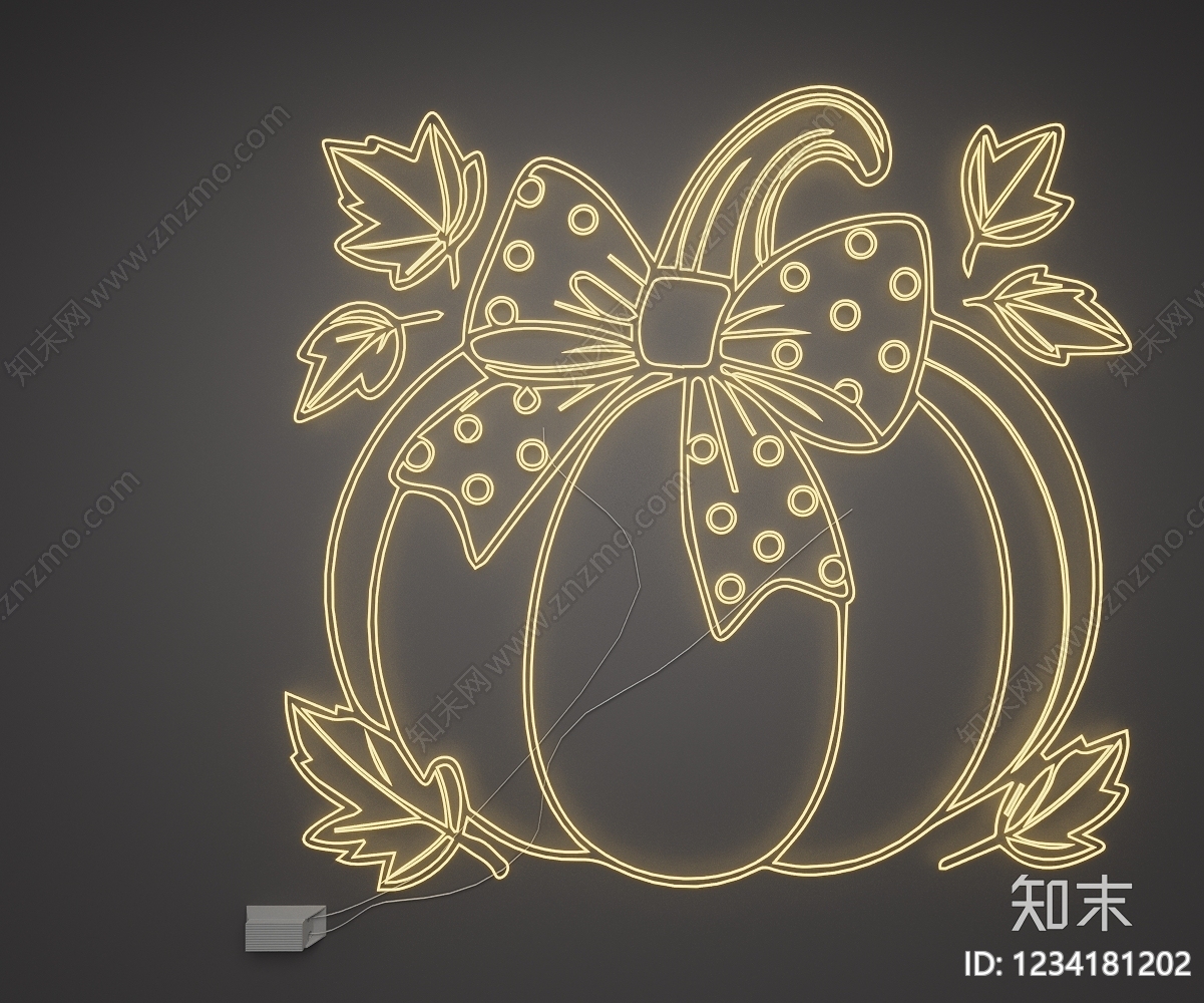 现代霓虹灯3D模型下载【ID:1234181202】