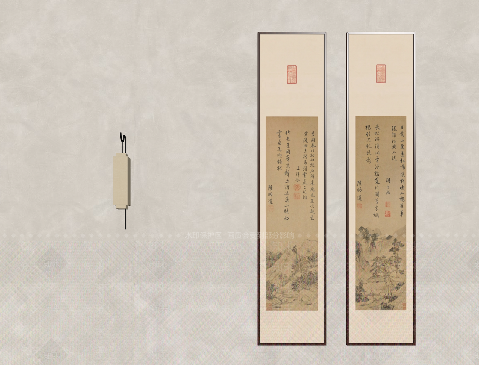新中式山水画3D模型下载【ID:1234180901】