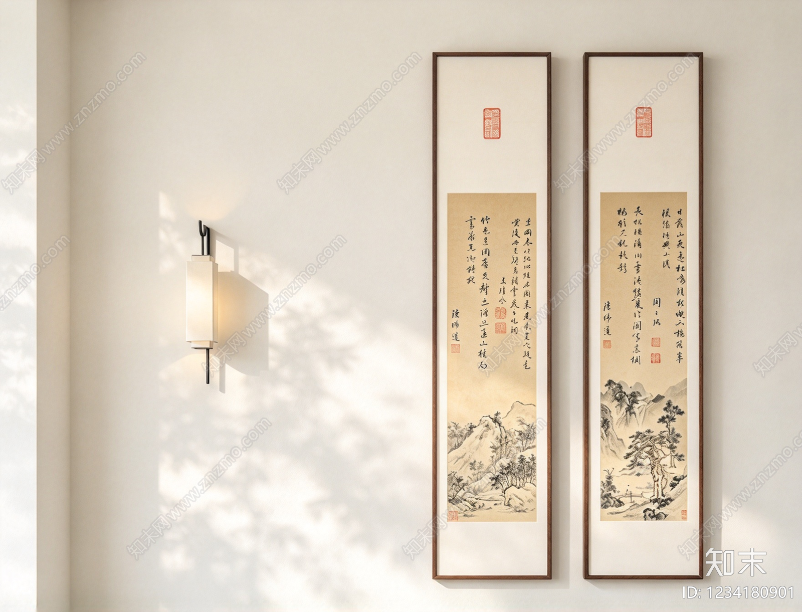 新中式山水画3D模型下载【ID:1234180901】