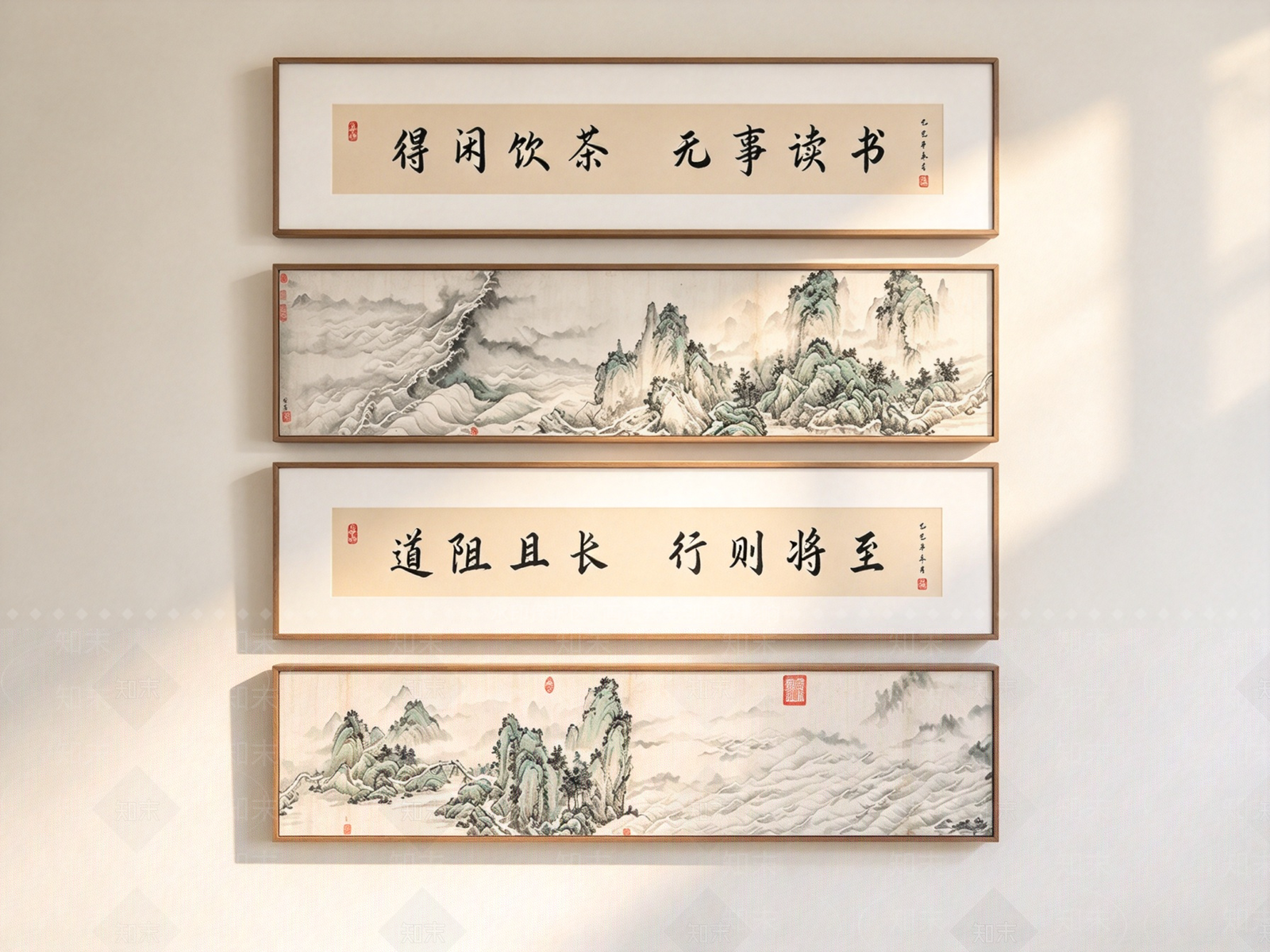 新中式宋式挂画3D模型下载【ID:1234181940】