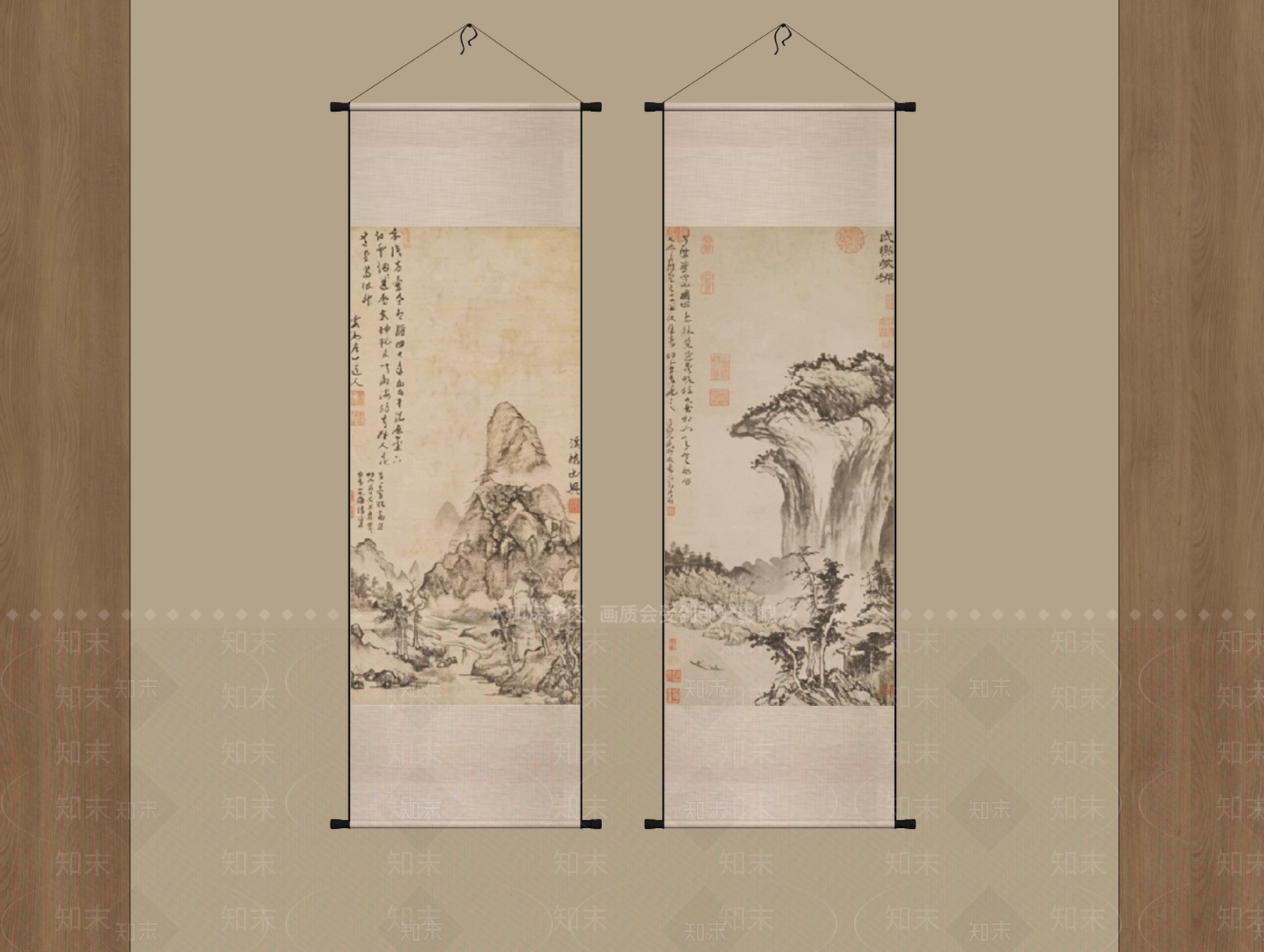 新中式山水画3D模型下载【ID:1234183787】