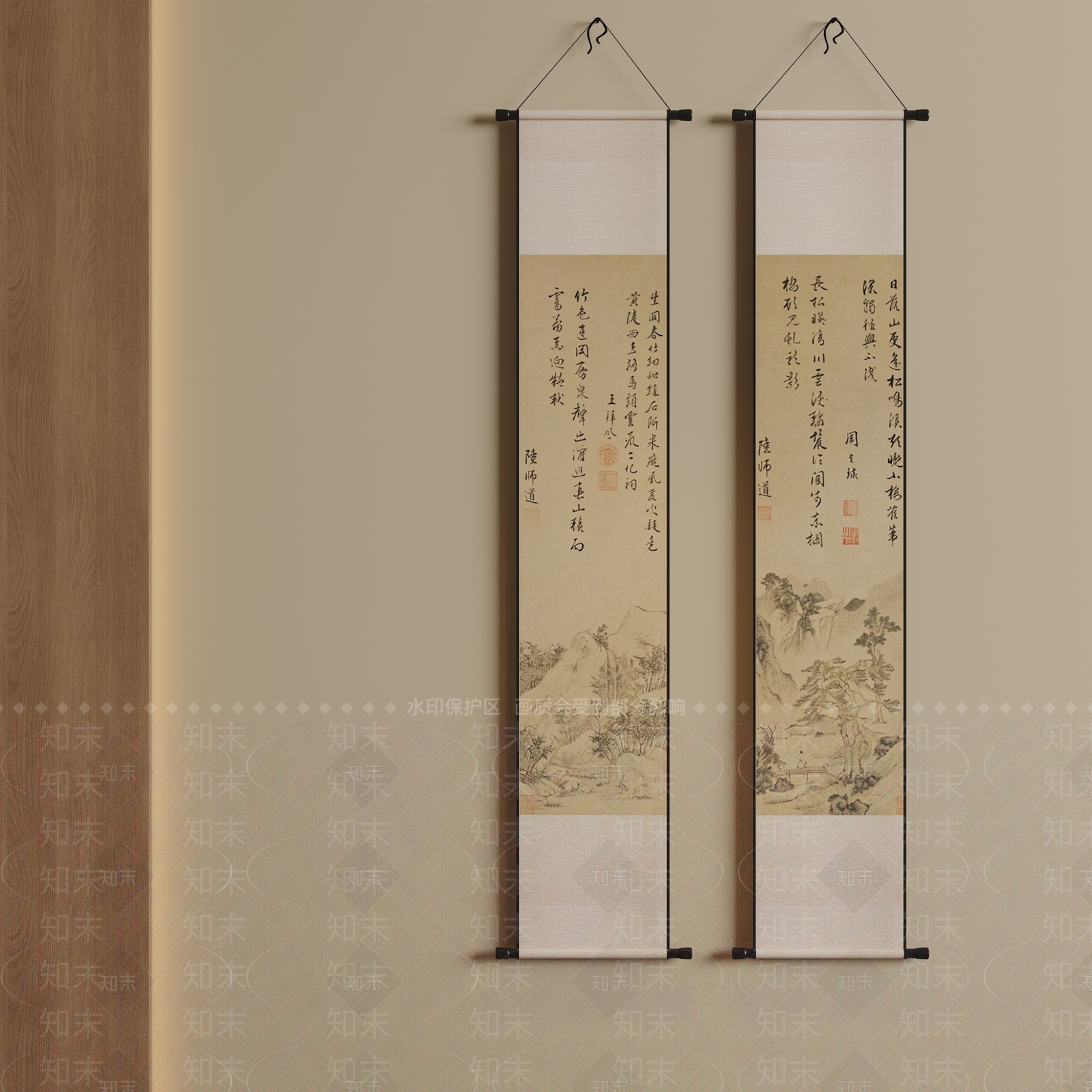 新中式宋式挂画3D模型下载【ID:1234183968】