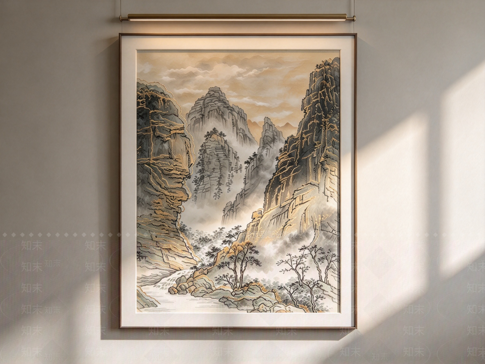 新中式山水画3D模型下载【ID:1234185006】