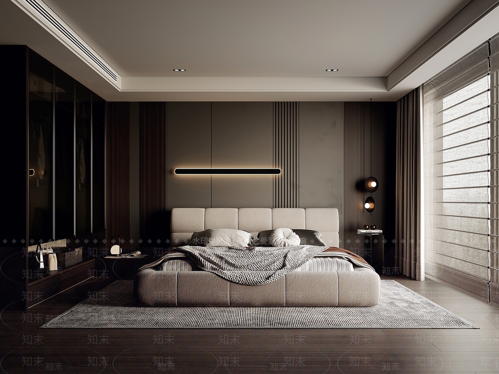 意式极简主卧3D模型下载【ID:1234185828】