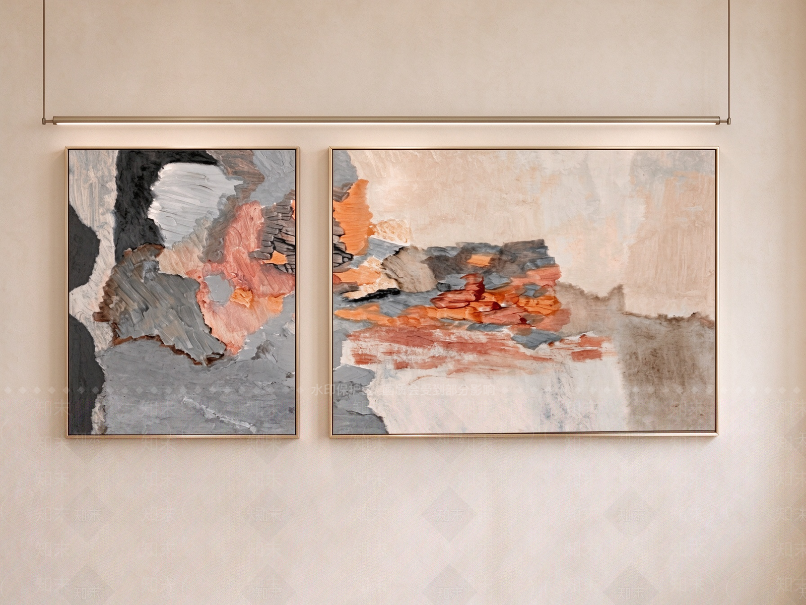 奶油风抽象挂画3D模型下载【ID:1234186074】