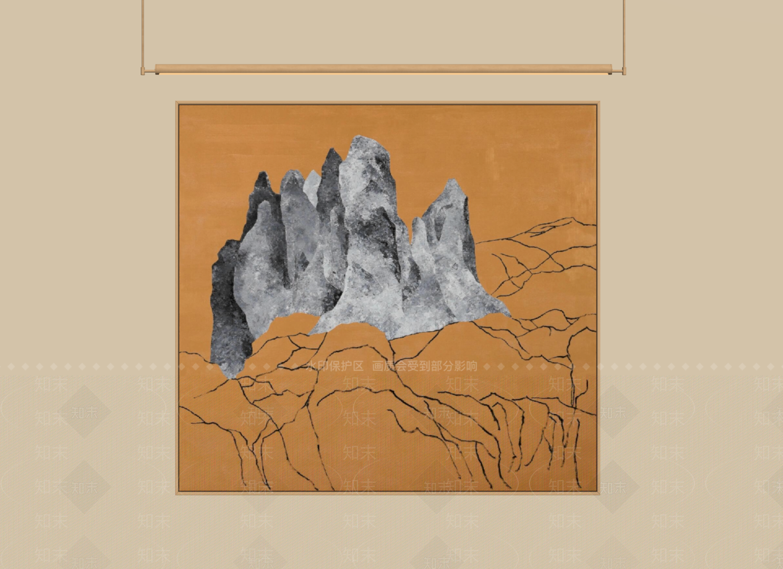 新中式山水画SU模型下载【ID:1234187988】
