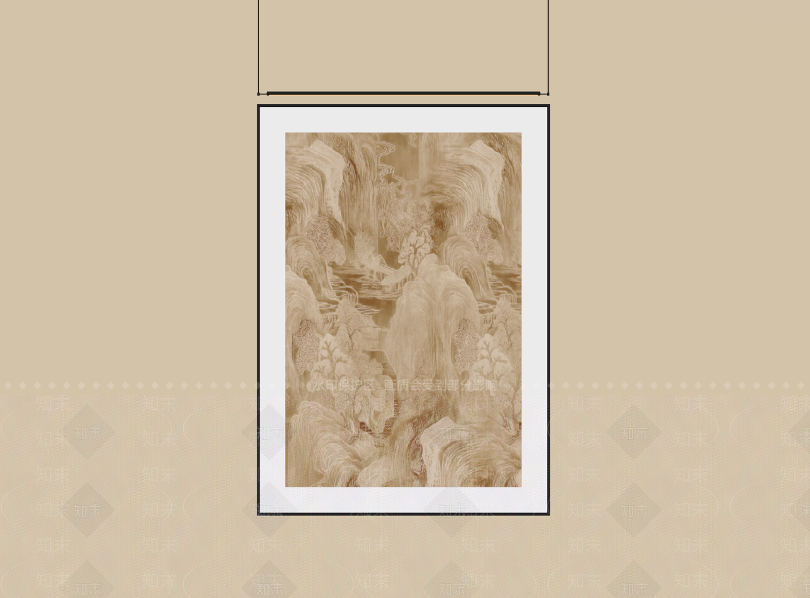 新中式山水画SU模型下载【ID:1234192564】