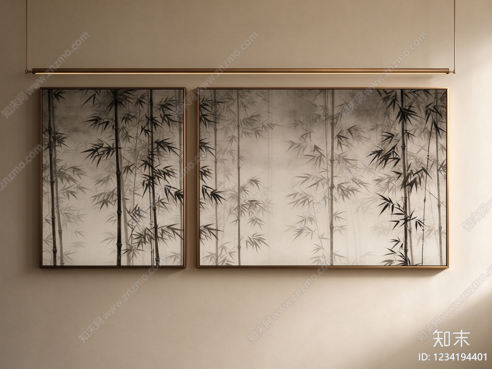 新中式挂画组合SU模型下载【ID:1234194401】