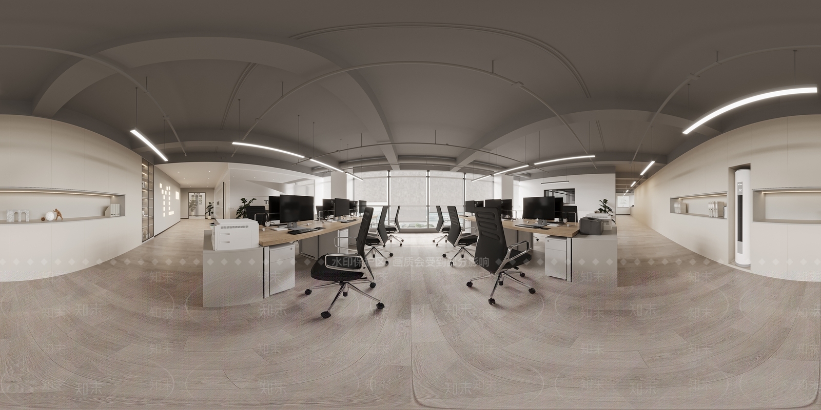 现代简约办公区3D模型下载【ID:1234195566】