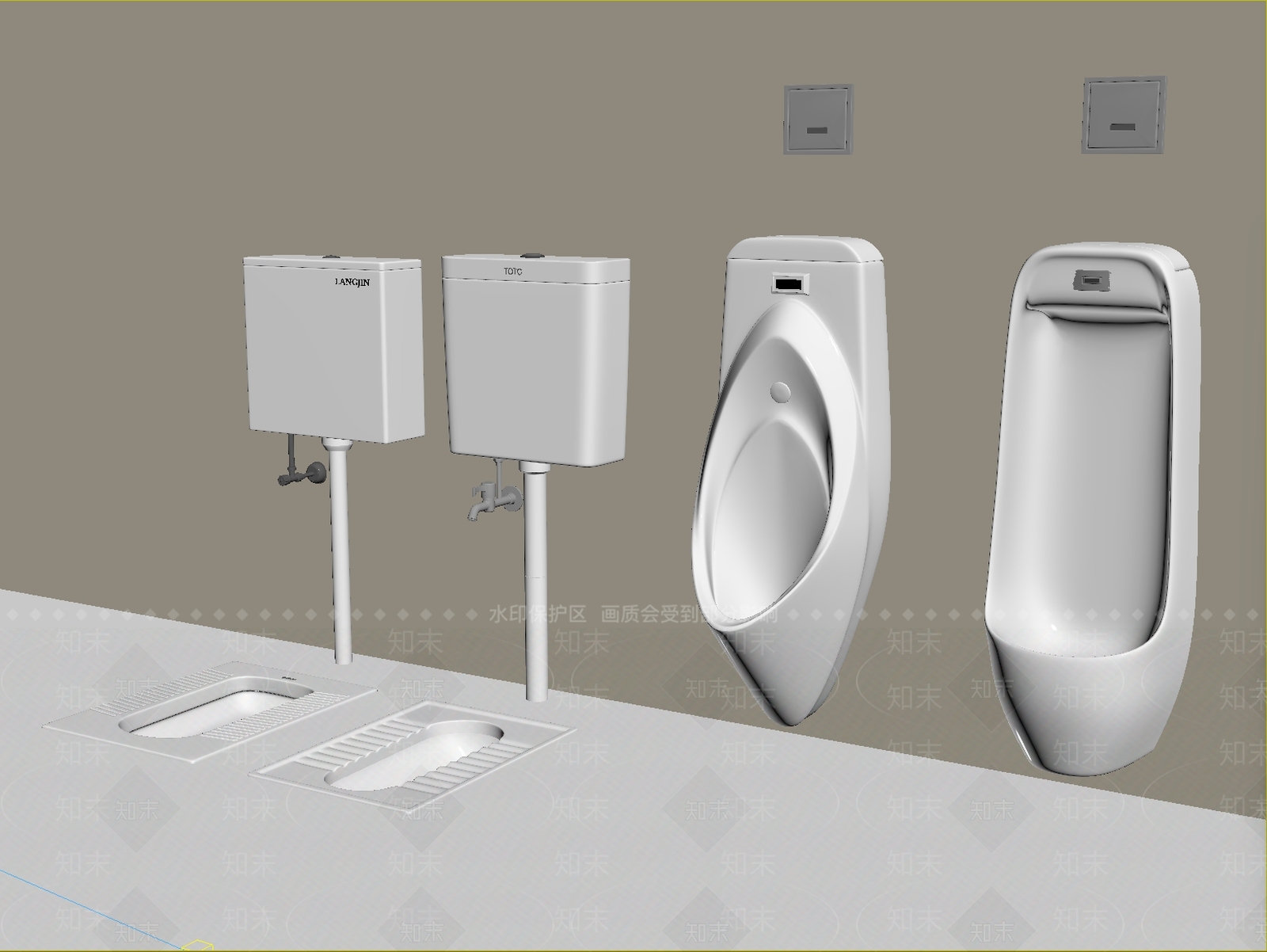 现代简约马桶3D模型下载【ID:1234197600】