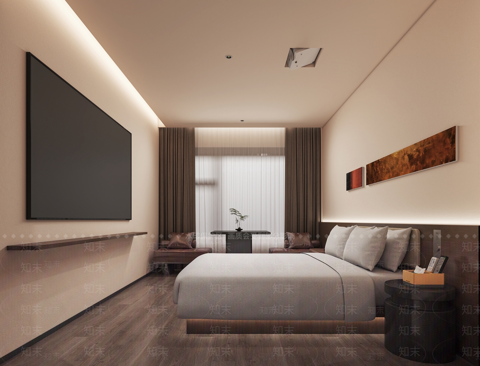 现代简约酒店客房3D模型下载【ID:1234206511】