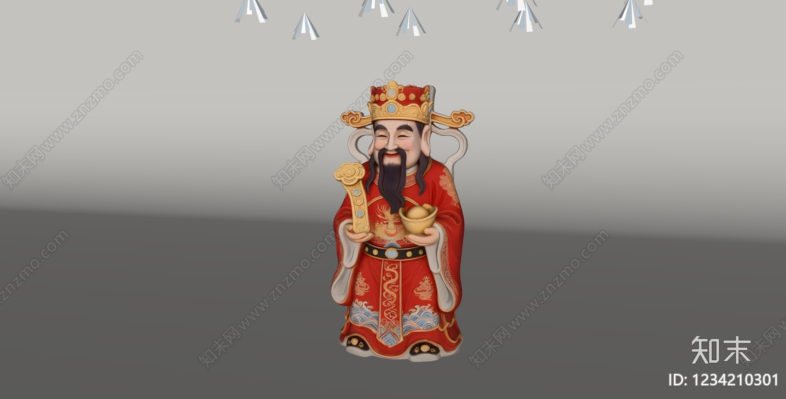 中式雕塑摆件SU模型下载【ID:1234210301】