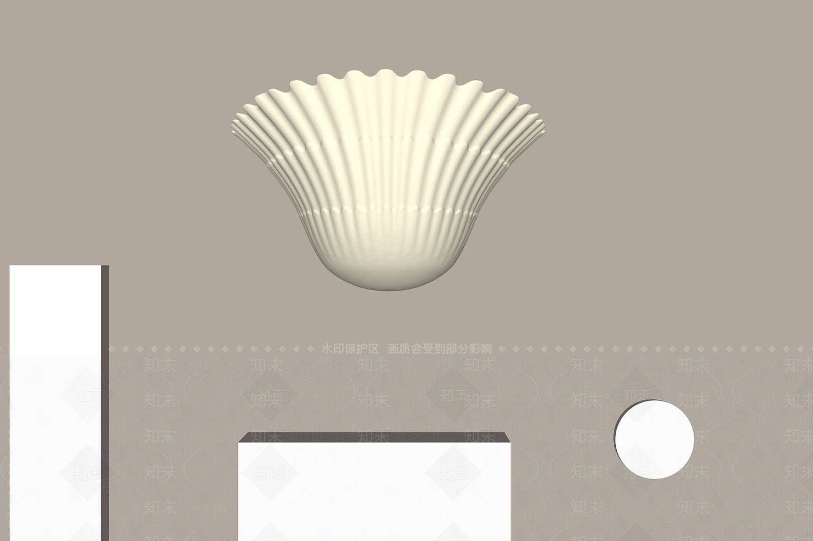 奶油风石膏壁灯3D模型下载【ID:1234212686】
