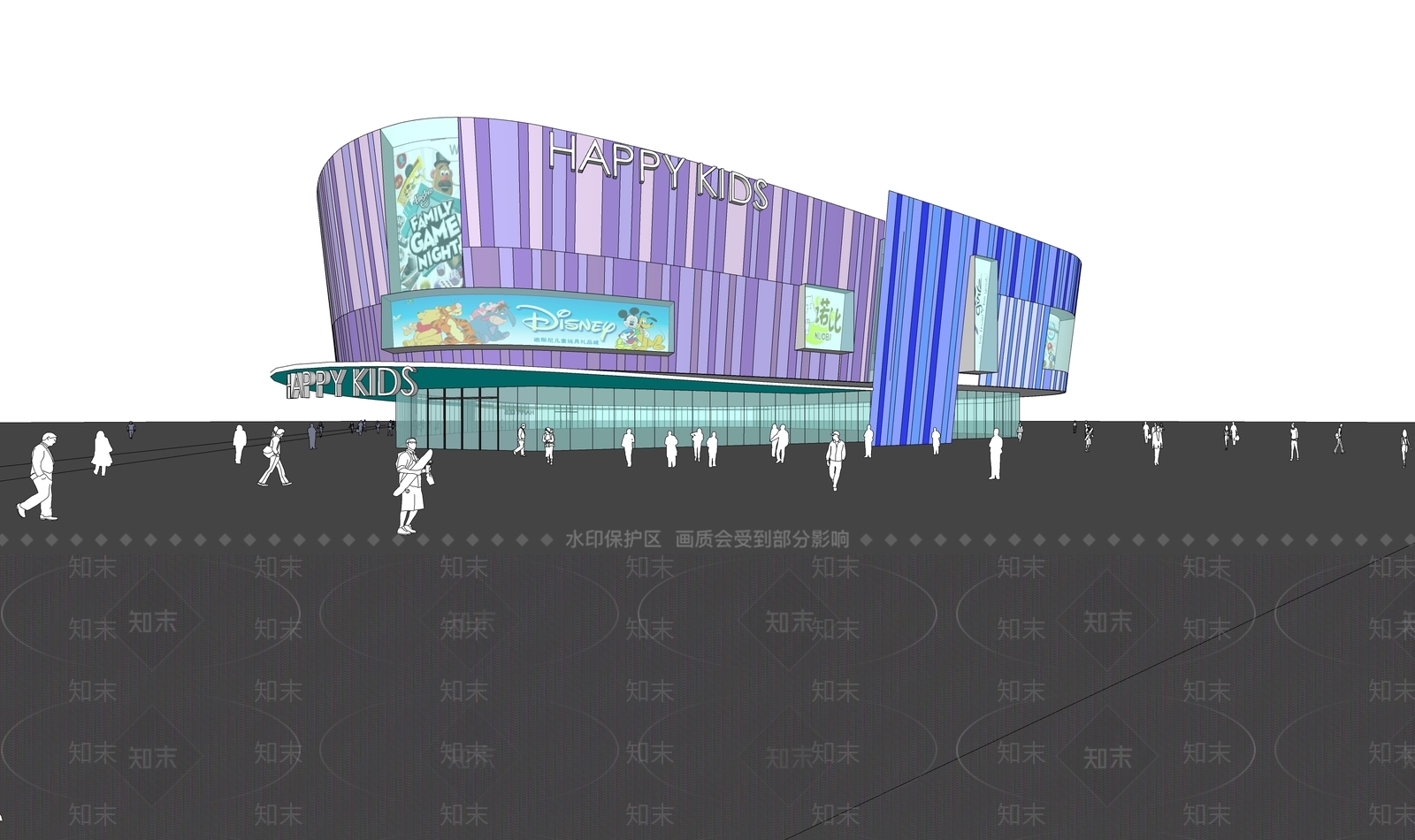 现代主义商场建筑SU模型下载【ID:1234213266】