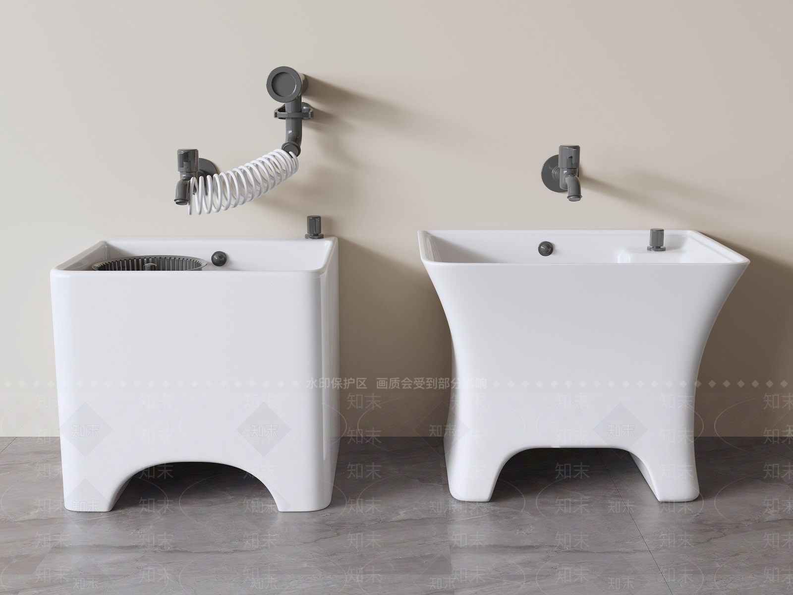 现代简约拖把池3D模型下载【ID:1234214447】
