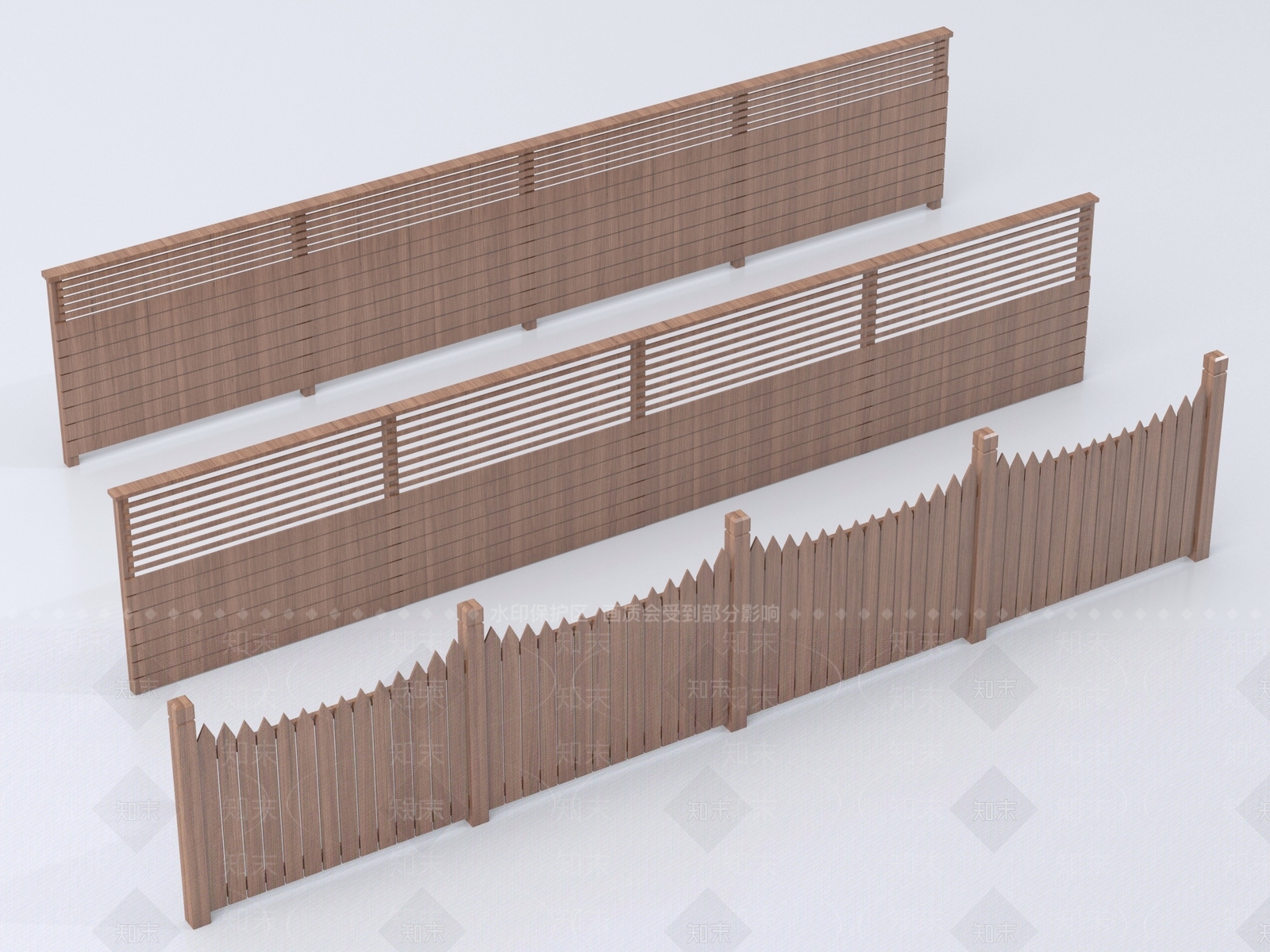 原木风栏杆3D模型下载【ID:1234214932】