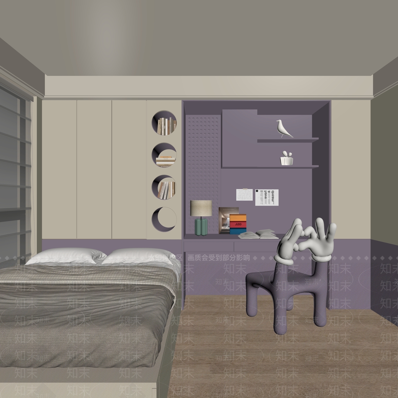 现代简约家居卧室3D模型下载【ID:1234215904】