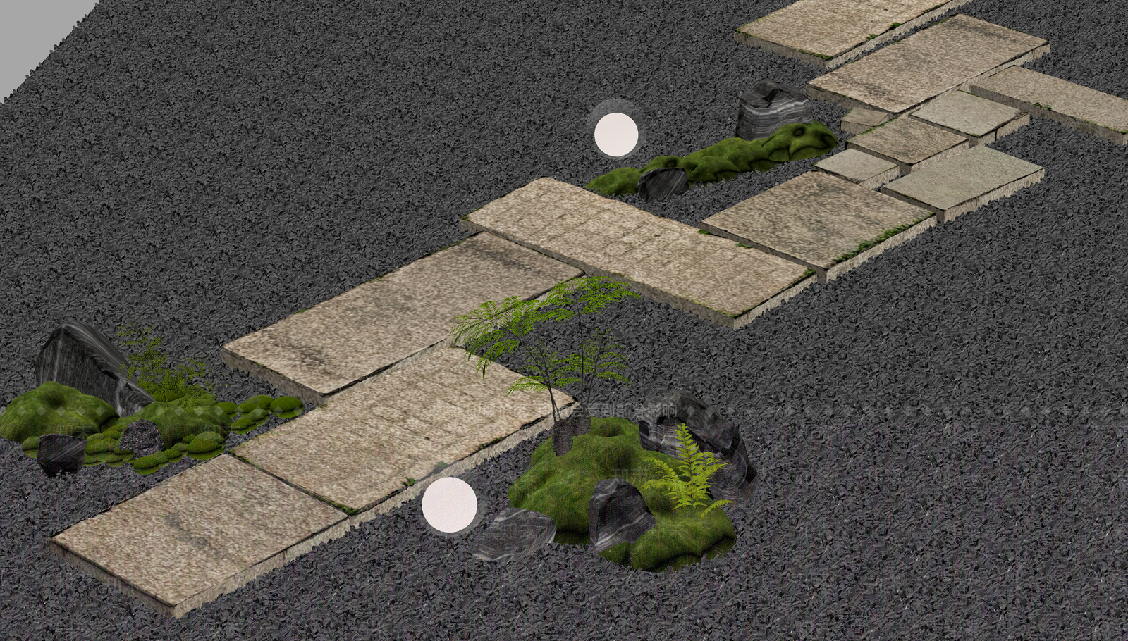 禅意台阶踏步3D模型下载【ID:1234216097】