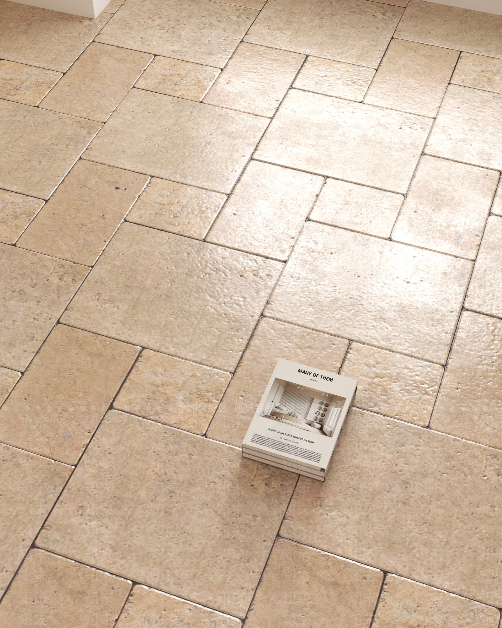 侘寂地砖3D模型渲染效果图