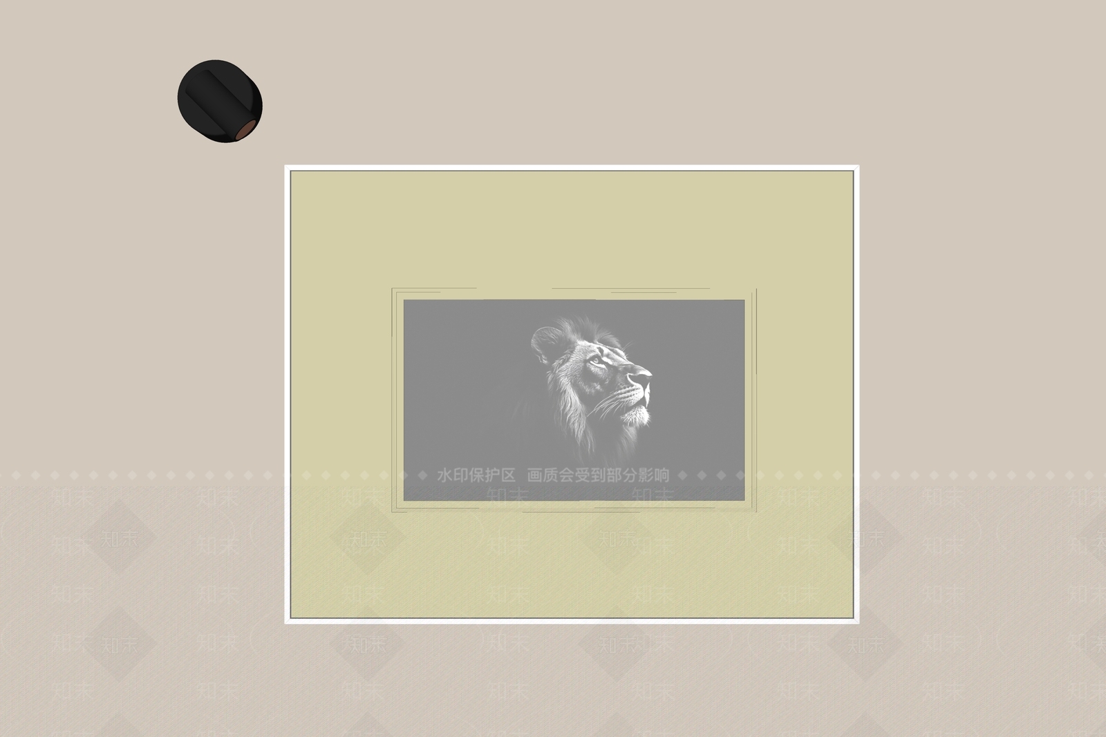 极简黑白挂画3D模型下载【ID:1234217973】