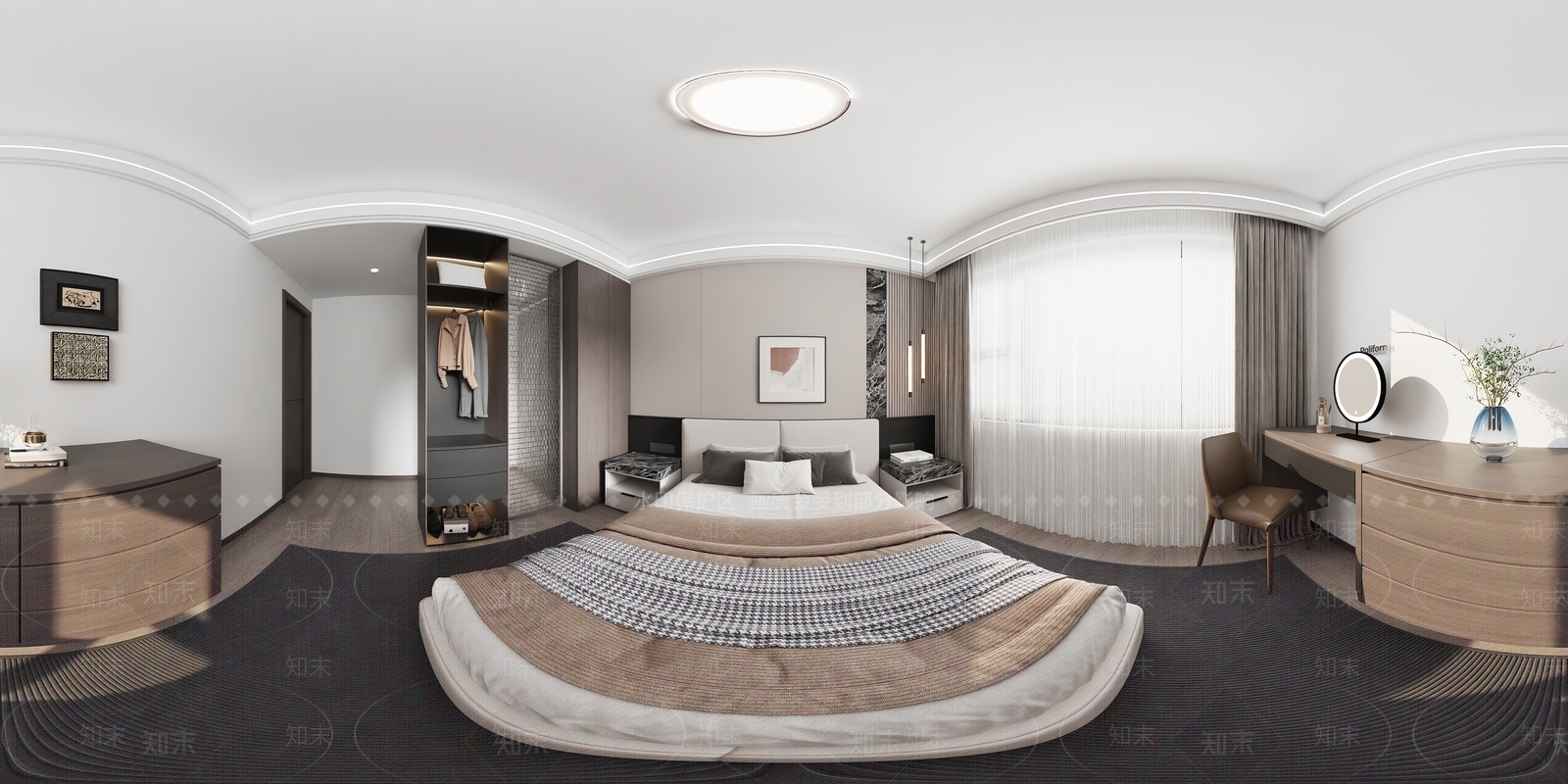 现代简约主卧3D模型下载【ID:1234218338】
