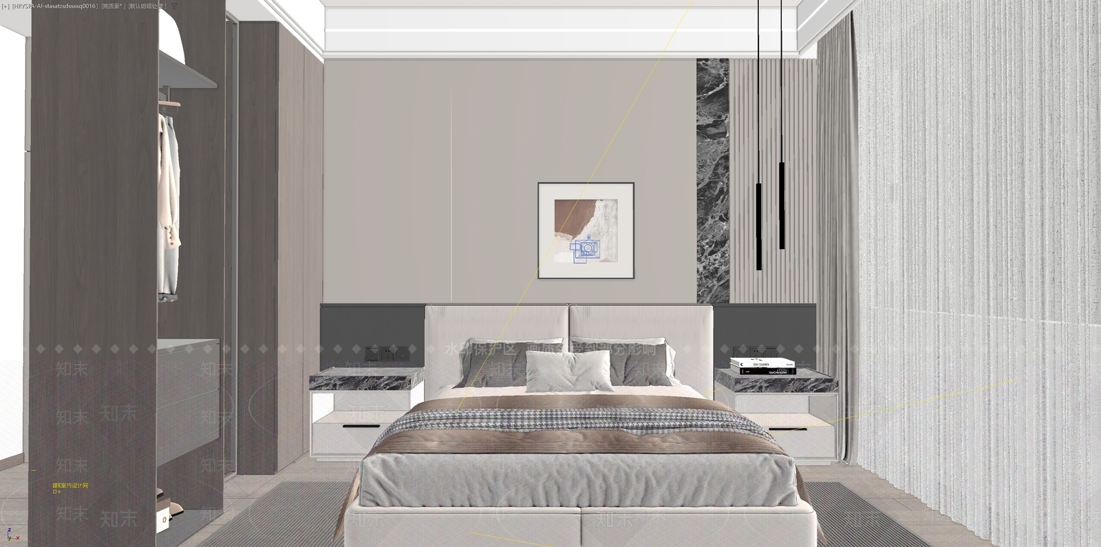 现代简约主卧3D模型下载【ID:1234218338】