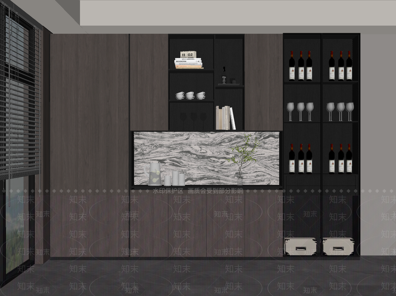 意式极简餐边柜3D模型下载【ID:1234218417】