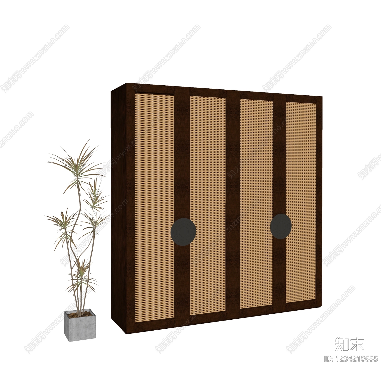 日式衣柜SU模型下载【ID:1234218655】