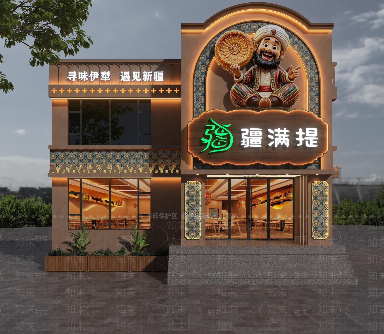 地中海门头3D模型下载【ID:1234218678】