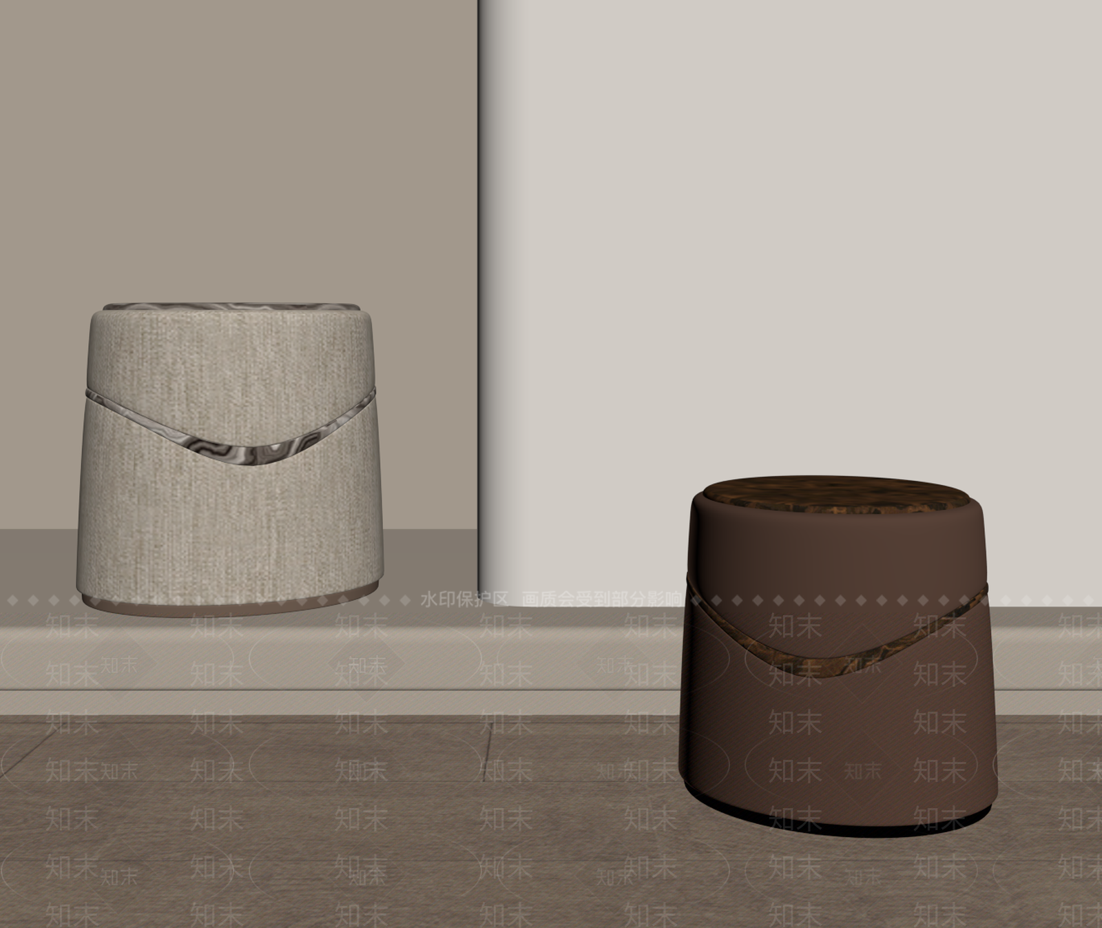 轻奢沙发凳3D模型下载【ID:1234218656】